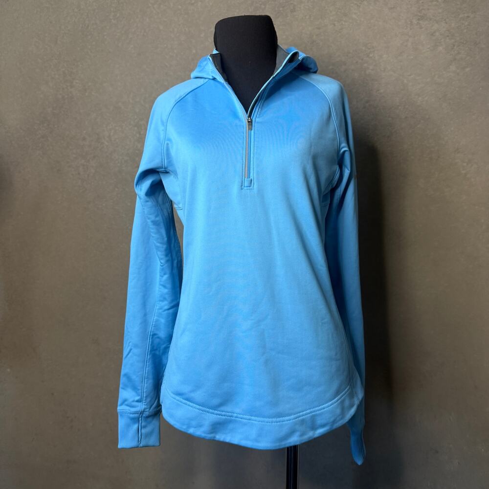 Nike Dri-Fit Light Blue Quarter Zip Hoodie Women's M Athletic Running